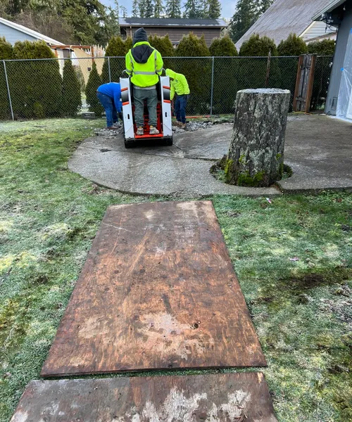 Broom Finish Patio Replacement With Decorative Border And Swimming SPA Slab in Kent 